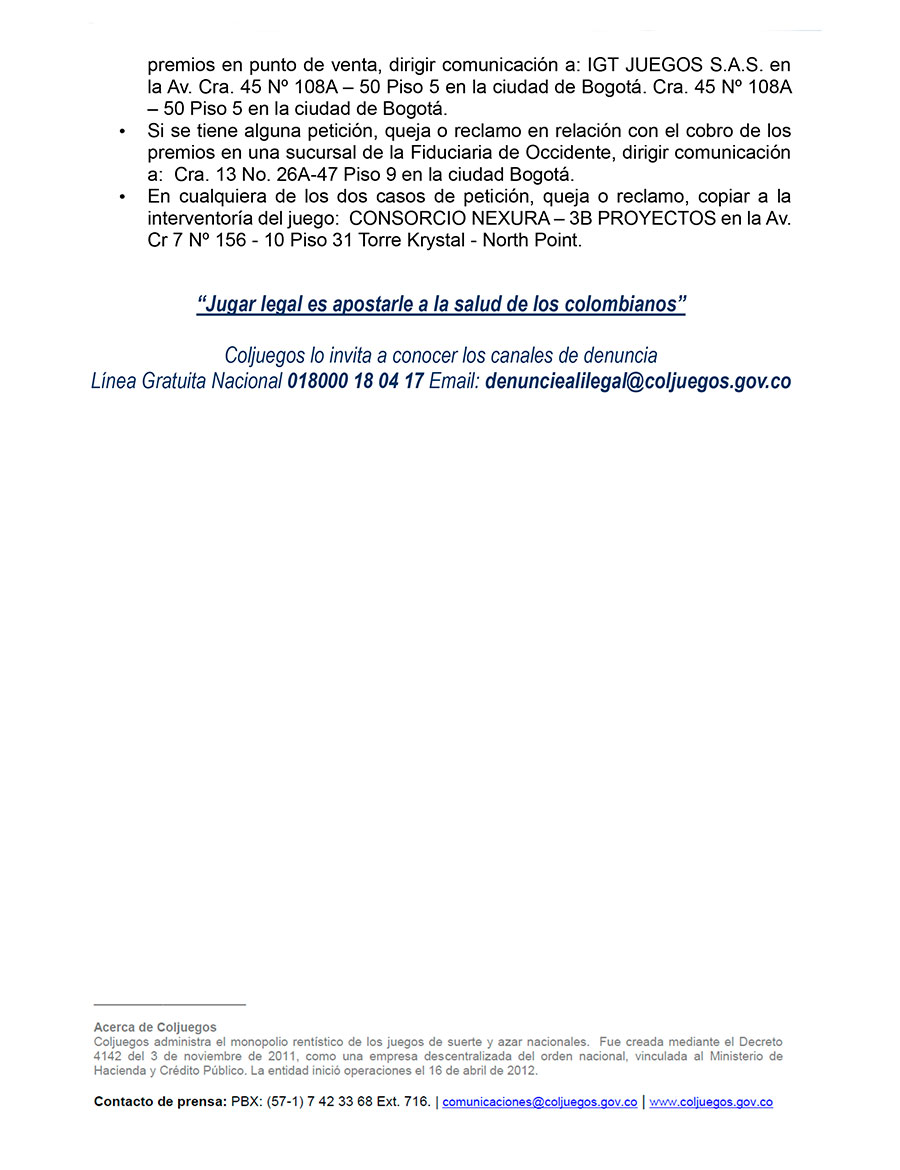 Dos millones de jugadores de Baloto aún no cobran premio img 4